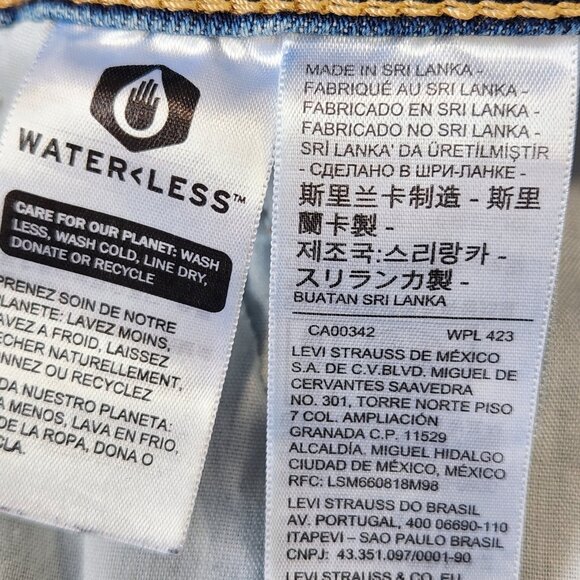 Levi's Ribcage Straight Ankle Jeans 28 Blue Buttonfly High Rise Stretch Denim - Picture 13 of 13